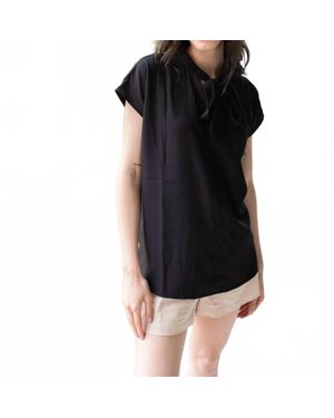 Doe And Rae Midnight Charm Tie Neck Blouse - Black