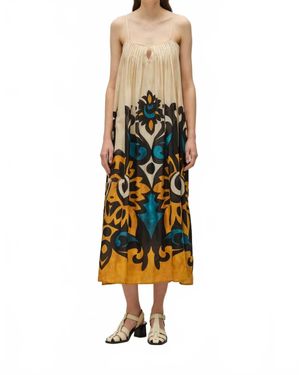 Devotion Twins Whitney Spagetti Strap Maxi Cotton Dress - Natural