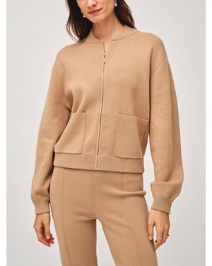 White + Warren Superfine Track Jacket - Natural