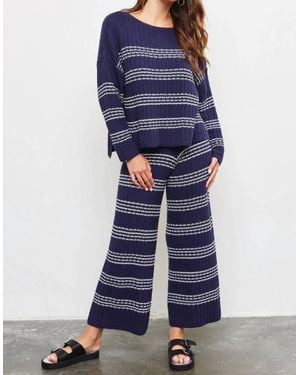 Mustard Seed Knit Stripe Pants - Blue