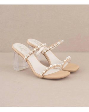 Oasis Society Maeve Strappy Pearl Heel - Natural
