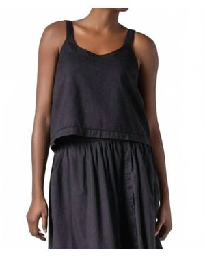 Lilla P Button Back Tank Top - Black