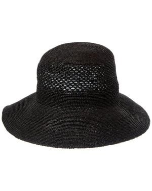 Bruno Magli Packable Floppy Crochet Hat - Black