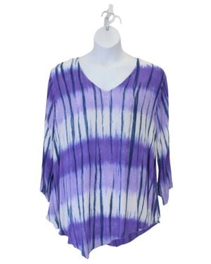 modee Tie Dye V-Hem Top - Blue