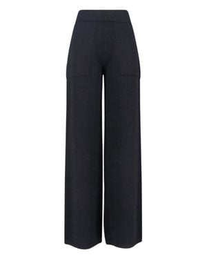 Uma Wang Wide-Leg Pants With High Ribbed Waistband - Blue