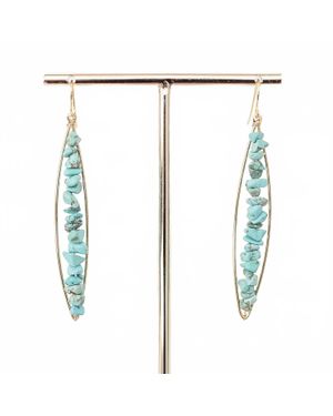 Leslie Curtis Briggs Oblong With Stones Earrings - Blue