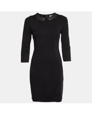 Sandro Jersey Peter Pan Collar Knee Length Dress - Black