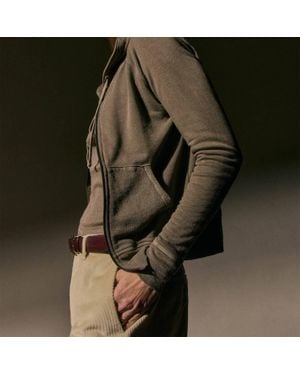 James Perse Vintage French Terry Zip Up Hoodie - Brown