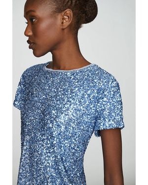 Maeve Sequin Tee - Blue