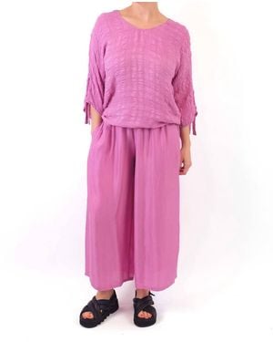 Grizas Silk Wide Leg Pants - Pink
