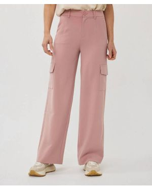 EsQualo Tira Wide Cargo City Pants - Pink