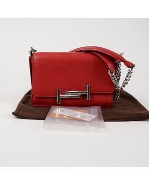 Tod's Leather Chain Crossbody Bag - Red