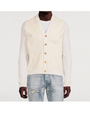 Amiri Leather Front Cardigan - Natural
