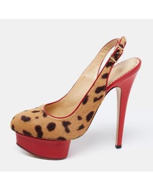 Charlotte Olympia Leopard Calf Hair And Leather Dolly Slingback Pumps - Pink