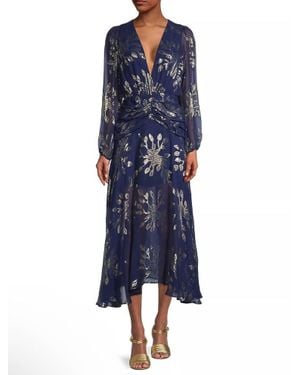 DELFI Collective Lizette Silk Dress - Blue