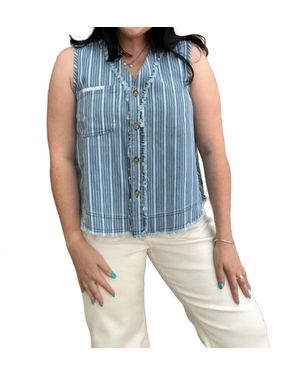 Davi & Dani Denim Vest Top - Blue