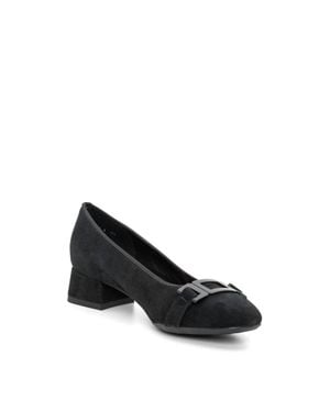 Ara Buckle Block Heel Pump - Black