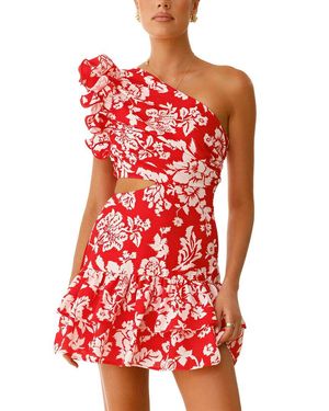 LEON GORI Printed Mini Dress - Red