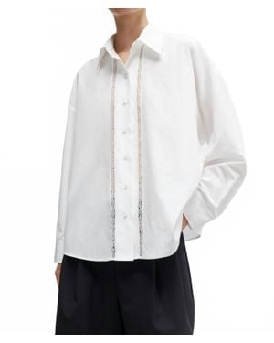 Cordera Lace Button Down Shirt - White