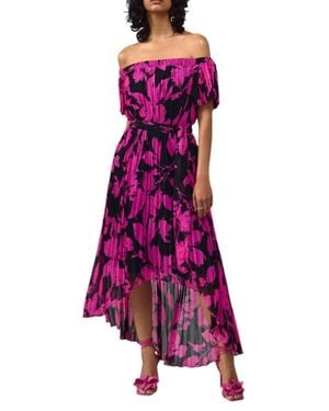 Joseph Ribkoff Off The Shoulder Dress - Purple