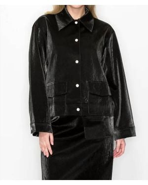Joh Jenna Pleather Jacket - Black