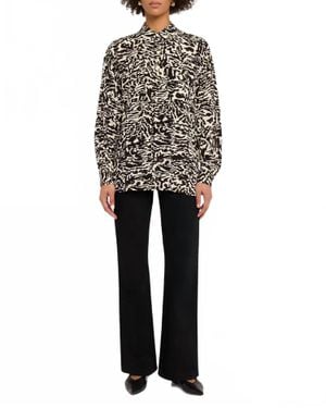 Ulla Johnson Soren Floral Silk Button-Front Shirt - Black
