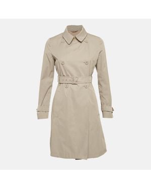 Max Mara Gabardine Double Breasted Coat - Natural