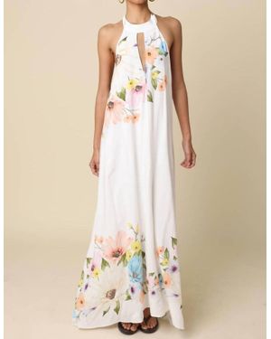 Olivaceous Shira Halter Maxi Dress - Natural