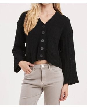 Another Love Samira Button Front Chunky Knit Cardigan - Black