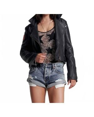 One Teaspoon Blossom Bandit Low Waist Denim Shorts - Black