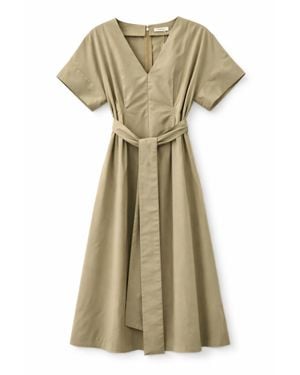 Psophia Classic Pleated Dress - Natural