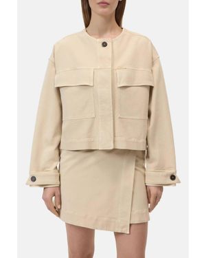 Closed Cropped Utility Jacket - Natural