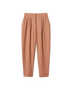 Twinset Mocha Pleated Wool Pants - White
