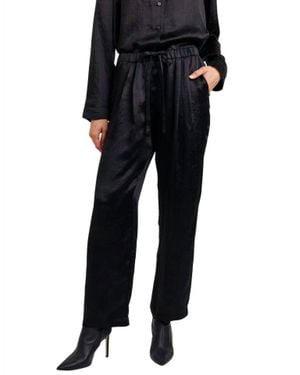 Bella Dahl Textured Silky Trouser Pants - Black