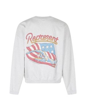 Represent Beach Boys Graphic Print Cotton Sweatshirt - White