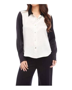 Karen Kane Colorblock Shirt - White
