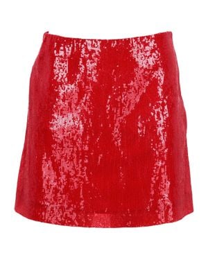 Alberta Ferretti Sequined Mini A-Line Skirt - Red