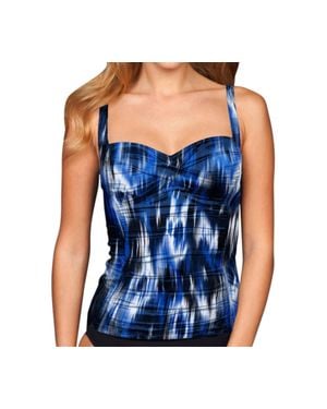 Kallure Twist Front Tankini Top - Blue