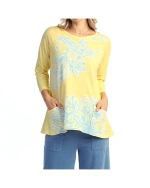 Jess & Jane Mineral Washed Patch Pocket Tunic - Yellow