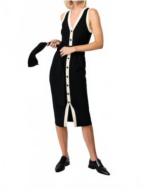 Toccin Victoria Sleeveless Tie-Front Midi Dress - Black