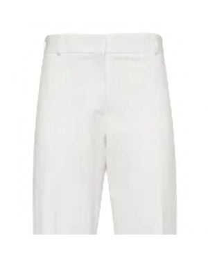 Ferragamo High Waist Cotton Pants - White