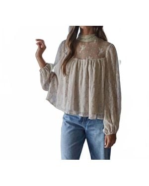 Miou Muse Woven Mesh Flowy Top - Black