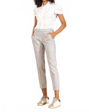Avenue Montaigne Tonic Hairline Stripe Pant - White