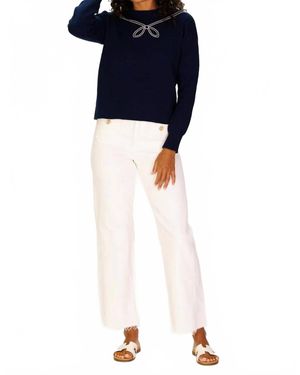 Duffield Lane Sailor Embroidered Sweater - Blue