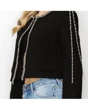 Beulahstyle Chain Crop Blazer - Black