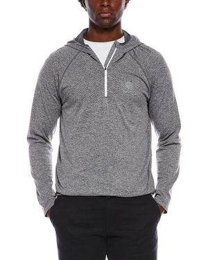 Ben Sherman Seamless Knit 1/4 Zip Hoodie - Gray