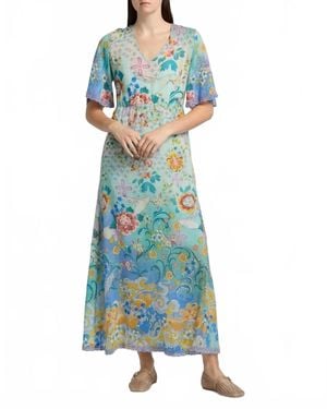 Johnny Was Tami Slip Maxi Dress - Blue