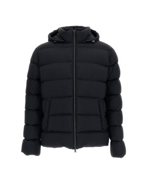 Herno Shiny Satin Nylon Puffer Jacket - Black