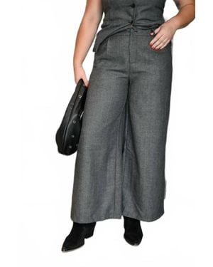 Miou Muse Ginnie Wide Leg Pants - Gray
