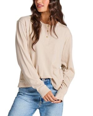 Life Is Good. Long Sleeve Crusher Boxy Henley - White